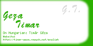 geza timar business card
